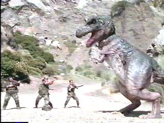 When Dino was full grown, Fred hired mercenaries to stop him permanently from jumping on him