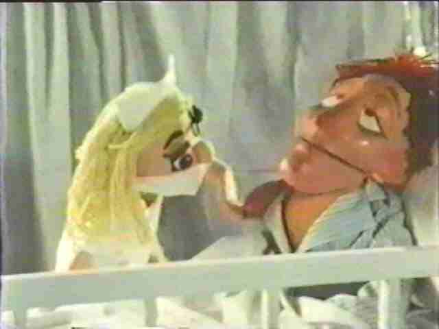 A nurse checks on someone unfortunate enough to have watched LET MY PUPPETS COME